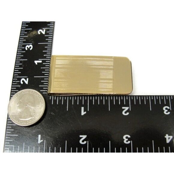 Vintage Engravable Gold Tone Money Clip Men Wallet ID Credit Card Holder - Picture 7 of 8